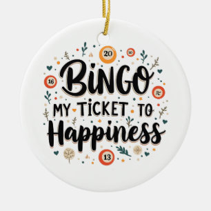 Décoration En Céramique Le Bingo est mon billet pour le bonheur Jeu de Bin