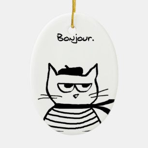 Décoration En Céramique Le chat fâché est tellement très français