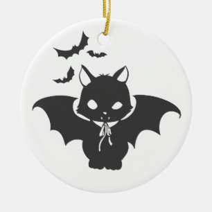 Décoration En Céramique Le chat vampire a la canine - Choisir la couleur d