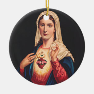 Décoration En Céramique Le Coeur Immaculé de Marie