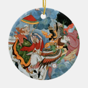 Décoration En Céramique Le combat de Krishna avec INDRA, c.1590