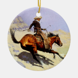 Décoration En Céramique Le cowboy de Remington, Armée de cavalerie Vintage