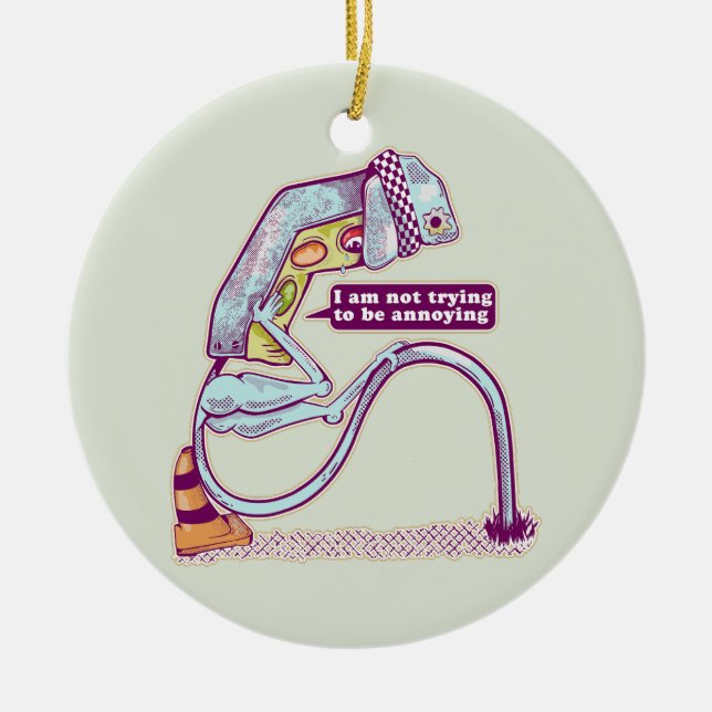 Décoration En Céramique Le feu de circulation a l'air triste (Devant)