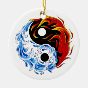 Décoration En Céramique Le feu frais Yin Yang de l'eau de symbole de