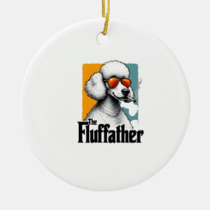 Décoration En Céramique Le Fluffather Caniche Vintage Drôle de Chien Mafia