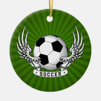 Décoration En Céramique Le football du football s'envole l'ornement