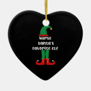 Décoration En Céramique Le lutin préféré de l'infirmière du Père Noël Infi