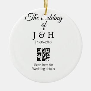 Décoration En Céramique Le mariage d'ajouter le nom de couple QR code scan
