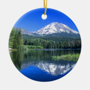 Décoration En Céramique Le mont Lassen s'élève au-dessus du lac Manzanita