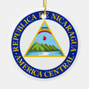 Décoration En Céramique Le NICARAGUA - drapeau/emblème/manteau des