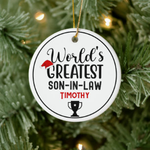Décoration En Céramique Le plus grand fils du monde en droit Nom du trophé