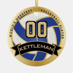 Décoration En Céramique Le plus grand joueur de volley-ball du monde bleu