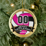 Décoration En Céramique Le plus grand joueur de volley-ball du monde Hot P<br><div class="desc">🥇 UN DESIGN ORIGINAL DE DROITS D'AUTEUR DE Donna Siegrist SEULEMENT DISPONIBLE SUR ZAZZLE! do-it-yourself Volleyball Sport Player ornement de Noël prêt pour vous à personnaliser. Présenté dans un rose chaud, noir et or couleurs prêt pour vous d'ajouter votre numéro, année et nom et dire si vous avez besoin de...</div>