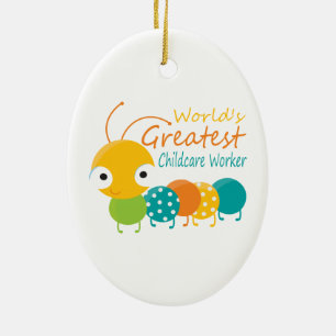 Décoration En Céramique Le plus grand travailleur de la garde d'enfants au