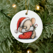 Le premier Noël de bébé Éléphant mignon Texte vert