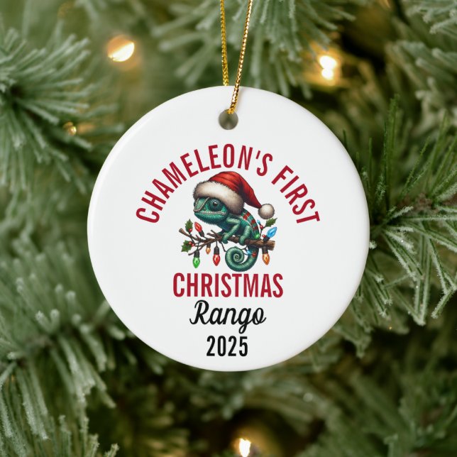 Décoration En Céramique Le premier Noël du caméléon 2025 (Arbre)