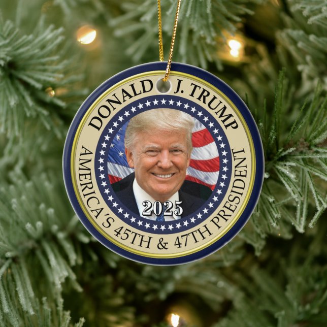 Décoration En Céramique Le président Donald Trump 47e président 2024 Photo (Arbre)