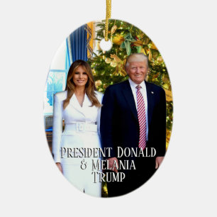 Décoration En Céramique Le président Donald Trump & Melania Christmas Tree