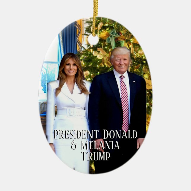 Décoration En Céramique Le président Donald Trump & Melania Christmas Tree (Devant)