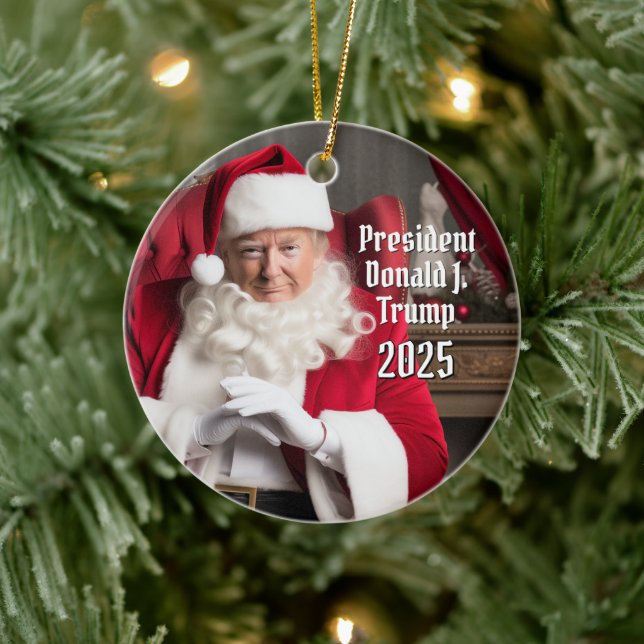 Décoration En Céramique Le président Donald Trump Père Noël 2024 (Arbre)
