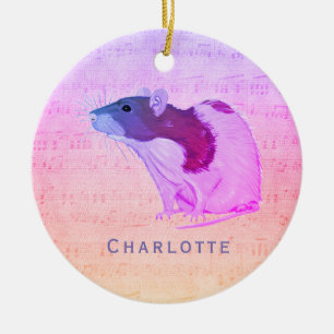 Décoration En Céramique Le rat rose d'animal familier ajoutent votre rat