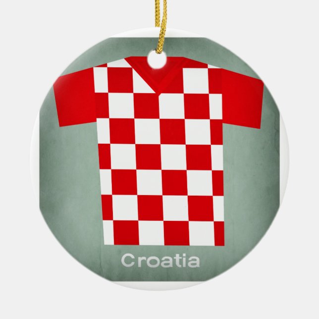 Décoration En Céramique Le rétro football Jersey Croatie (Devant)