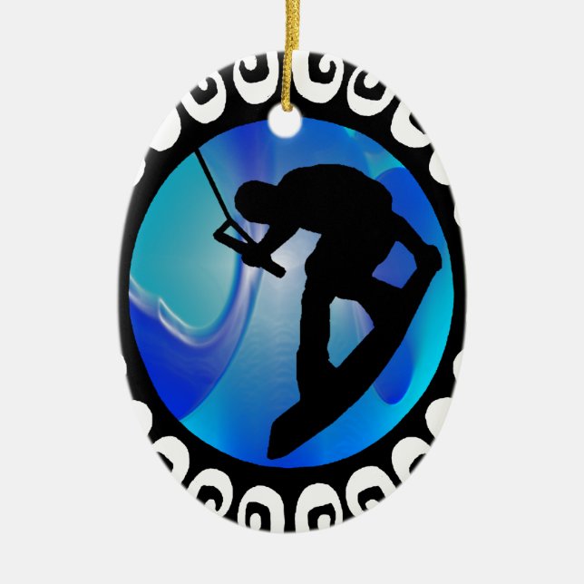 DÉCORATION EN CÉRAMIQUE LE SENTIMENT DE WAKEBOARD (Devant)