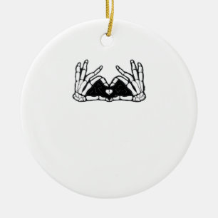 Décoration En Céramique Le Squelette Met La Tête D'Un Coeur