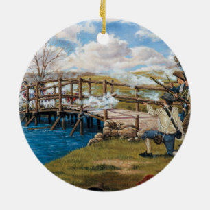 Décoration En Céramique Le tir a entendu "autour de la bataille mondiale d