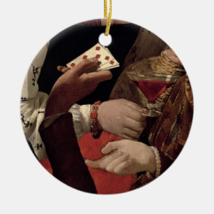 Décoration En Céramique Le tricheur avec l'as des diamants, détail de