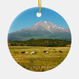 Décoration En Céramique Le troupeau de chevaux du mont Shasta