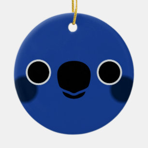 Décoration En Céramique Le visage d'un leurre à couronne bleue