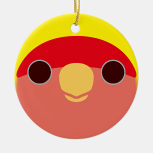 Décoration En Céramique Le visage d'un lovebird à tête de pêche lutino