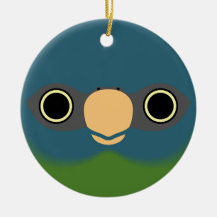 Décoration En Céramique Le visage d'une macaw à tête bleue