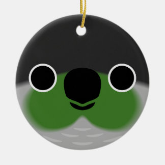 Décoration En Céramique Le visage d'une perruque verte