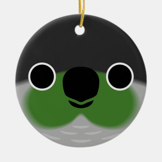 Décoration En Céramique Le visage d'une perruque verte (Devant)