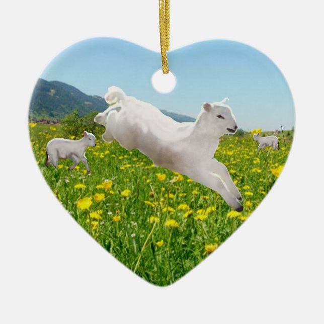 Décoration En Céramique Leaping Lambs Easter (Devant)