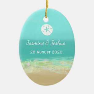 Décoration En Céramique L'eau bleue d'Aqua/bord de la mer peint de plage