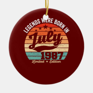 Décoration En Céramique Légendes de 35e anniversaire vintage nées en juill