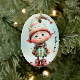 Décoration En Céramique L'Elfe Enchanté La Magie de Noël au Pôle Nord