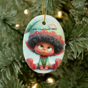 Décoration En Céramique L'Elfe Enchanté La Magie de Noël au Pôle Nord