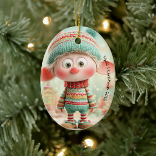 Décoration En Céramique L'Elfe Enchanté La Magie de Noël du Pôle Nord