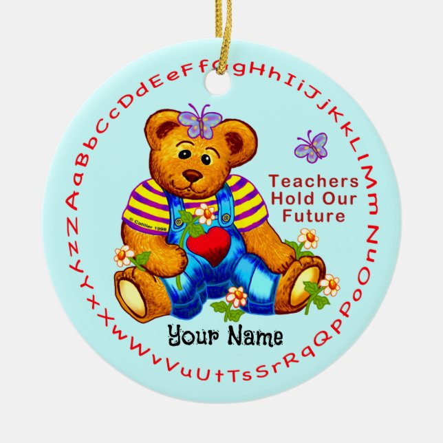 Décoration En Céramique L'enseignant tient l'ornement céramique du futur (Devant)