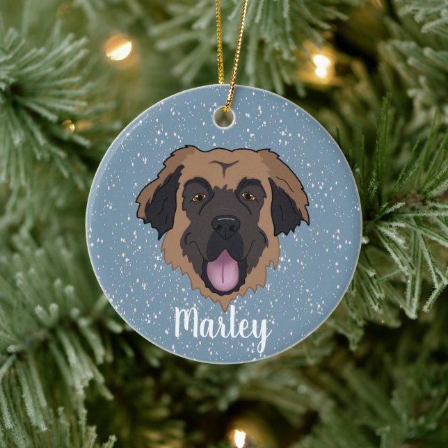 Décoration En Céramique Leonberger personnalisable (Arbre)