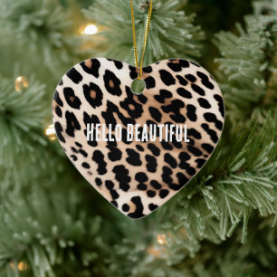 Décoration En Céramique Léopard noir crème