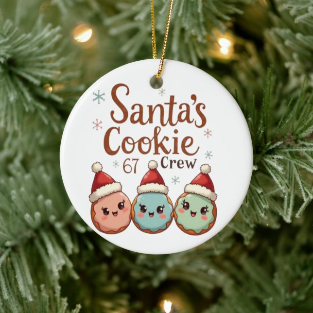 Décoration En Céramique L'équipe de biscuits de Santa 67 (Arbre)