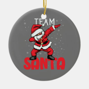 Décoration En Céramique L'Équipe Père Noël Dabbing Père Noël Dans Le Noël