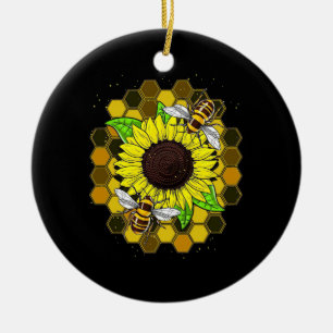 Décoration En Céramique Les abeilles de tournesol hippie