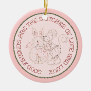 Décoration En Céramique Les amis sont les Stitches of Life Ornament