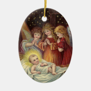 Décoration En Céramique Les anges avec l'ornement en céramique Jésus